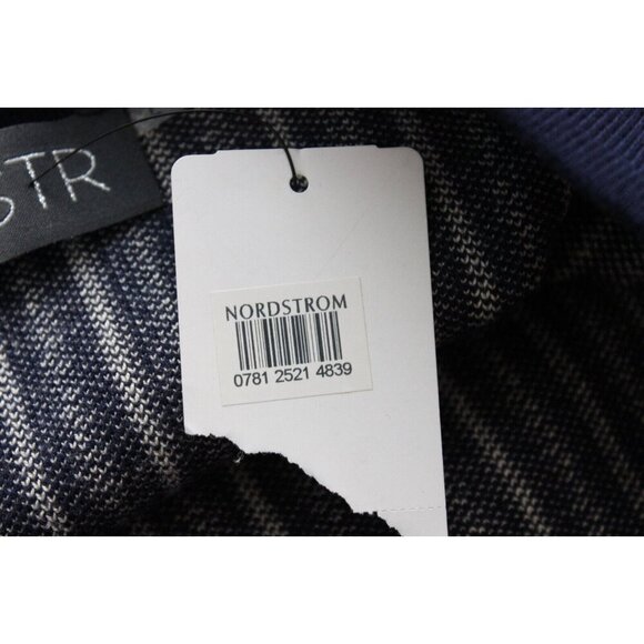 NWT ASTR Pencil Skirt Size Large Knit Navy White Striped Stretch Knee Length - Picture 10 of 12